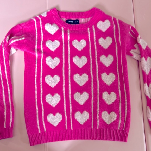 Andy & Evan pink heart sweater - Picture 1 of 4